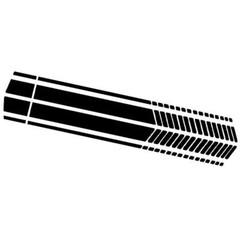 2x Black Sport Racing Stripe Graphic Sticker Car Body Side Door Vinyl Decal Trim