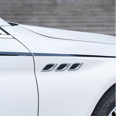3D Chrome Metal Sticker Fake Air Vent Trim Fit For Car Fender Hood Intake Decor