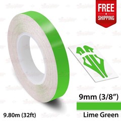 LIME GREEN 3/8″ 9mm Roll PIN STRIPE Car Striping Line TAPE Decal Vinyl Sticker