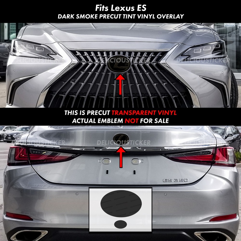 For 2019-2024 Lexus ES PreCut Smoke Tint Emblem Overlay Decal Vinyl 250 300H 350