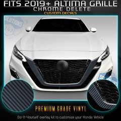 For 2019-2020 Nissan Altima Front Grille Chrome Delete Kit – Matte Carbon Fiber
