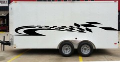 Checkered Flag Race Car Pickup Trailer RV Vinyl Decal Graphic Vehicle Truck SUV