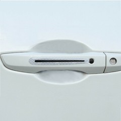 4x Carbon Fiber Reflective Strip Car Door Handle Safety Warning Sticker