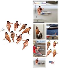 8 Funny Car Prank Stickers – Hilarious Door Handle Decals, Gag Gift, Meme Humor