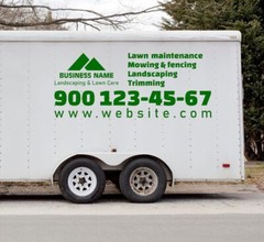 Set of 2 Custom Landscaping Truck Decal Signs, Personalized Business, Trailer