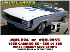 GE-QH-224 QH-225S 1969 Camaro SS Side Hockey Stripe – Vinyl Kit