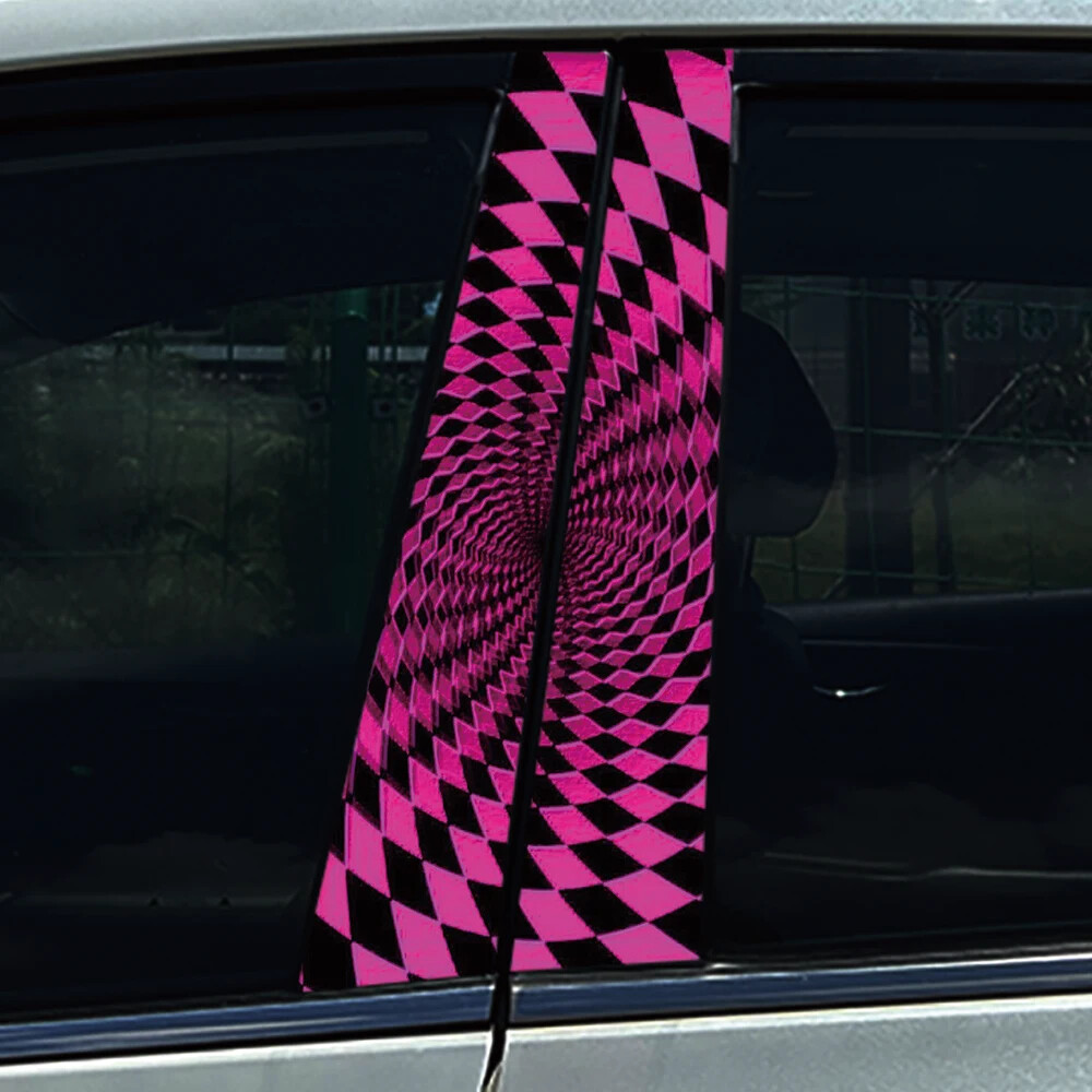 2X Creative Black Space Car Door B Pillar Decals Center Column Sticker