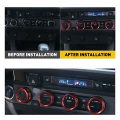 4/8Pcs For Toyota Tacoma Headlight 16-20 Aluminum Ring Knob Switch Cover Trim Re