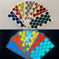 20 Reflective 1.75″ Prismatic Hexagons Oralite V98 (750+ Candelas) Sticker Decal