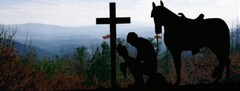T99 HORSE COWBOY PRAYING Tailgate Wrap Vinyl Graphic Decal Sticker LAMINATED