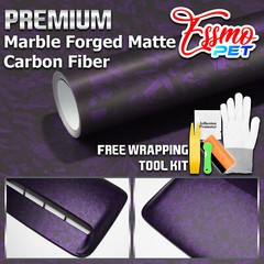 ESSMO PET Marble Forged Matte Carbon Fiber Royal Purple Car Vehicle Vinyl Wrap