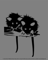 Animals – Wildlife – Awesome ‘Possums – Die Cut Vinyl Window Decal – Black/White