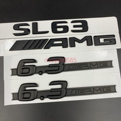 Matte black “SL63 AMG 6.3AMG” Letters Trunk Embl Badge Sticker for Mercedes Benz