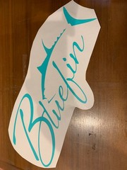 Blue Fin Boat Decal on 12″ x 12″ Sheet – Fishing – Graphics – Vinyl – Spectrum