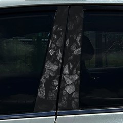 2x Black Funny Creative Car Center Pillar Sticker Auto B Pillar Protective Film