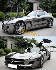 Entire Car Wrap – Flat Glossy Mirror Chrome Black Vinyl Sticker 65FT x 5FT AC