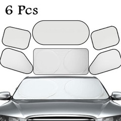 Car Front Rear Side Sunscreen Window Sunshade Cover Protector Curtain 6 Pcs