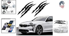 2PCS Car Decals Claw Marks Vinyl Reflective Stripes for SUV Truck Window