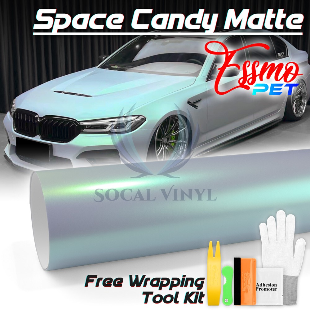 ESSMO PET Space Candy Matte Platinum Green Car Vehicle Vinyl Wrap Decal Sticker