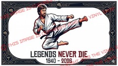 4×6.5 inch RIP Memorial CHUCK NORRIS LEGENDS NEVER DIE 1940-2026 Karate Kung Fu