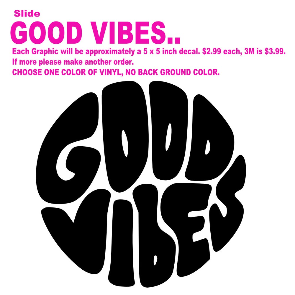 Decal Die Cut Vinyl Stickers Good Vibes, Hippie, Love, Hugs, Feels