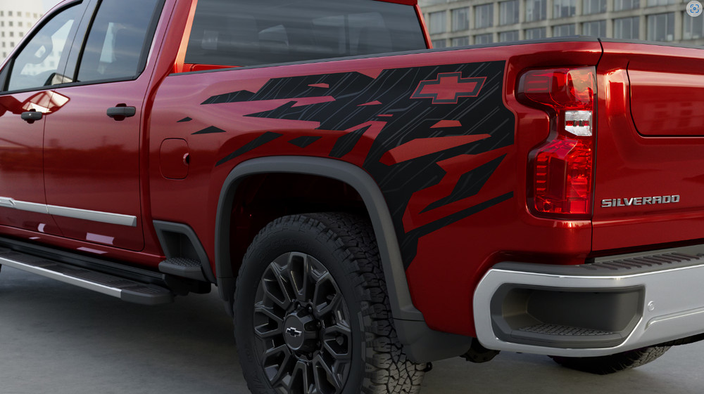 2024-2025 Chevrolet Silverado Bodyside Decal Black Vinyl Bowtie Logo 85516291