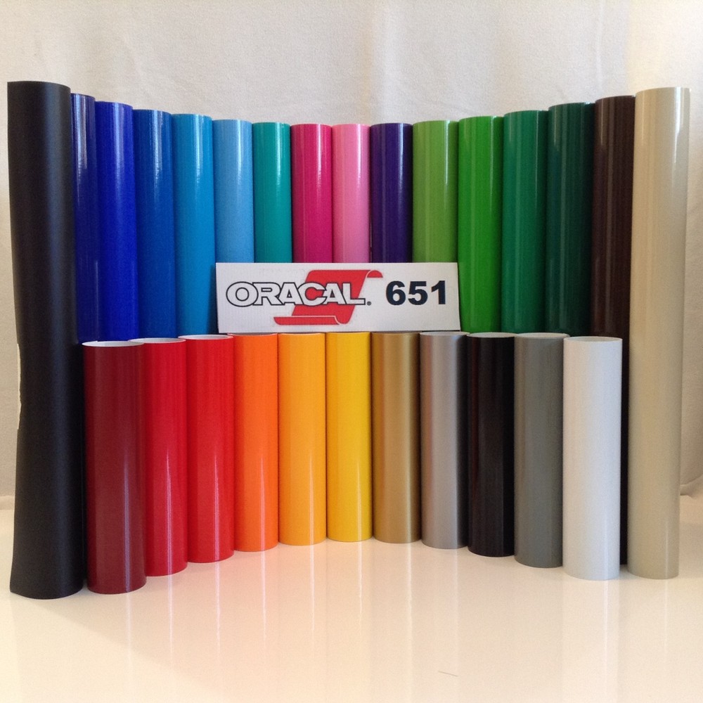 12″ Oracal 651 Adhesive Vinyl (Craft hobby/sign maker/cutter), 5 Rolls@ 5′ Ea.