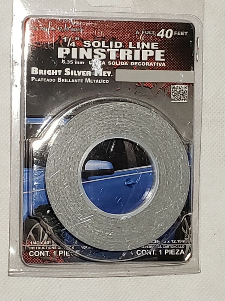 Illusions Inc. 409314 PINSTRIPE, 40′ X 1/4″, BRIGHT SILVER METALLIC