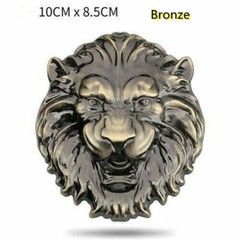 3d Metal Lion Head Relief Car Emblem Motorcycle Trunk Fender Badge Decal Sticker