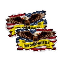 American Flag Eagle These Colors Never Run Decal Mirrored Pro America 6″ x 3.4″