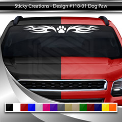 118-01 DOG PAW PRINT Windshield Decal Window Sticker Vinyl Banner Dog Lover Car