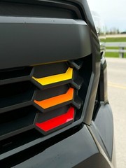 2024 Tacoma Heritage Grille Inserts | Yellow Orange Red 3 Stripe Vinyl Overlays