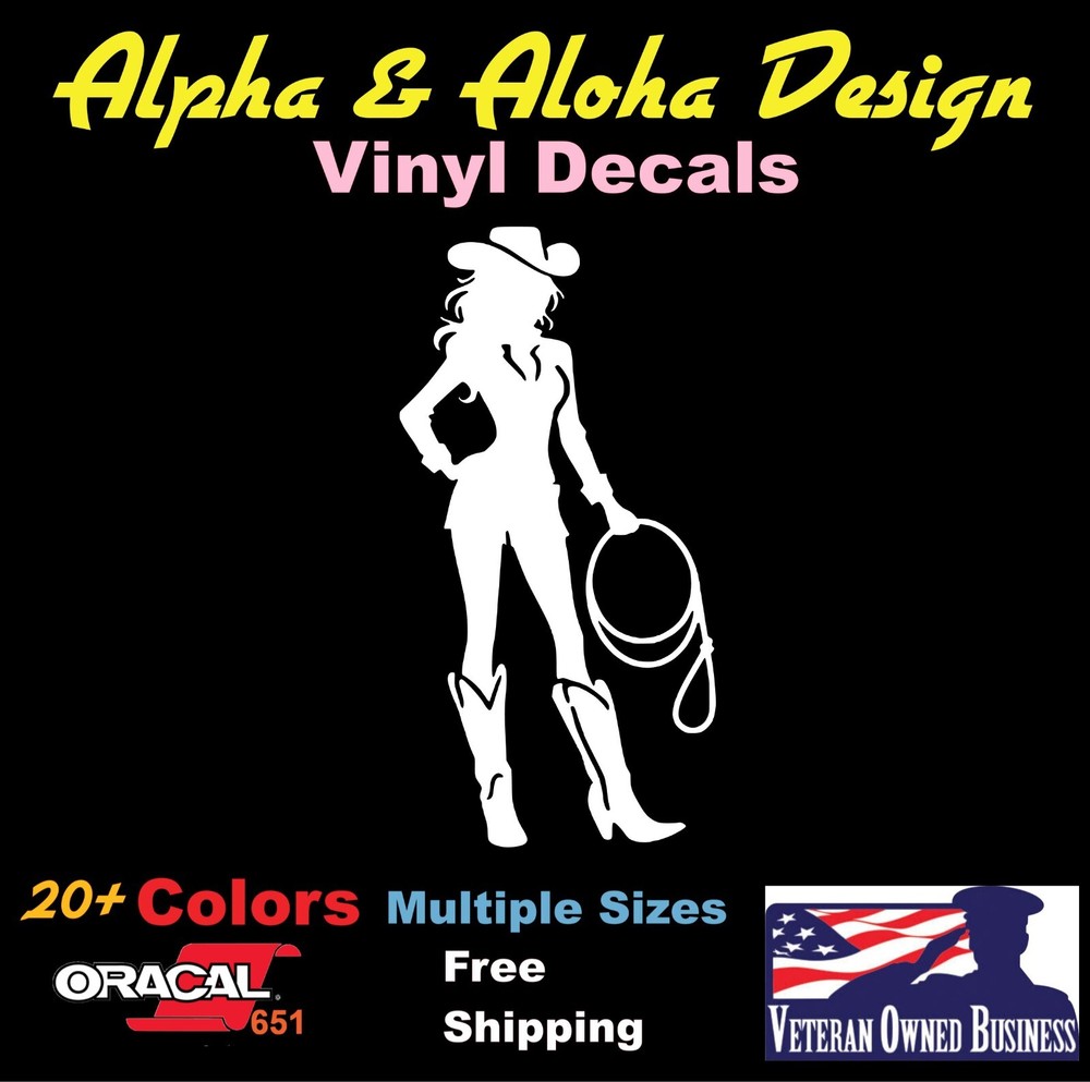Sexy cowgirl Die Cut Vinyl Decal Truck Car Sticker Laptop Window