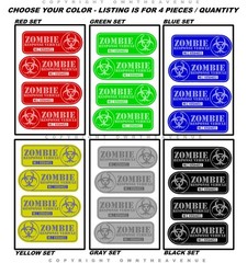 4Pcs Zombie Response Vehicle Set Sticker Decals 4″ Left + Right Facing
