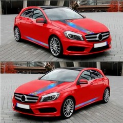 Laser Stripes Universal Car Side Skirt Door Racing Graphic Vinyl Sticker Decal