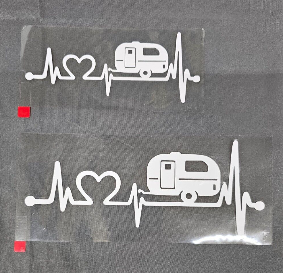 2pcs I Love Travel Hiker Trailer Decal for Car RV