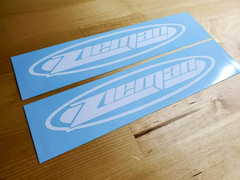 zieman motorcycle trailer Decals Stickers 8” (2) Gloss white VINYL Fast USA