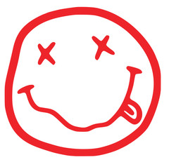 Nirvana smiley logo decals | Waterproof vinyl decals | 3″ or 5″, 7 Colors