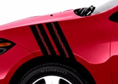 NEW Fits DART Fender Hash Bars vinyl BARB WIRE Racing Stripes 4″ Decal