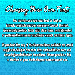 Custom Text Vinyl Sticker 300mm Long | Custom Decal for Windows – Signs – Laptop
