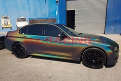 Laser Flip Gloss Gray Metallic Glossy Rainbow Holographic Vinyl Wrap Sticker