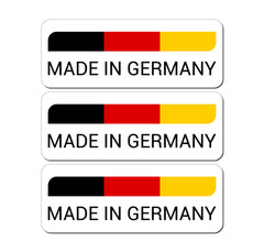 3 Pack Made in Germany Sticker Decal German Flag Car Laptop Helmet Waterproof UV
