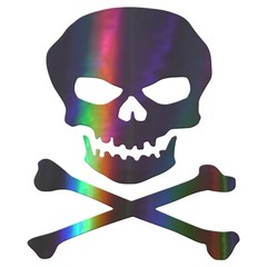 Skull Crossbones Sticker – Chrome Skull Decal – Choose Chrome Color And Size