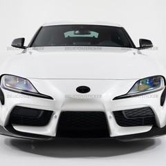 For Toyota 20-24 Supra Smoke Tint Overlay Front and Rear Emblem Decal Vinyl GR