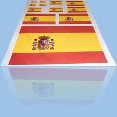 Spanish Flag Sticker: 12 X Vinyl Sticker Decals Self Adhesive Backing