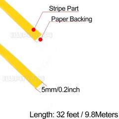 1/5″ 5mm Red & Yellow Pinstriping Pin Stripe DIY Line Vinyl Tape Decal Sticker