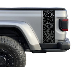 Topographic Map Bedside decal sticker truck – Universal Fit – Pick a size – UBD5