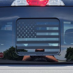 Matte Black Middle Window US Flag Sticker Decal FIT Ford F350 f250 f150 2015-23