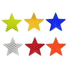 6pcs Reflective Star Decals Warning Tapes for Car Bike Nighttime Safety Stickers