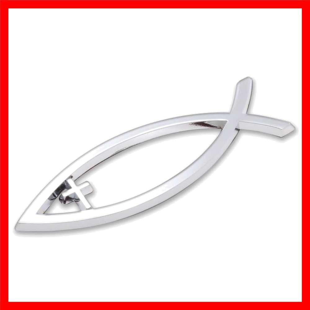Metal Jesus Fish Auto Emblem – Durable, Chrome Finish, Universal Fit
